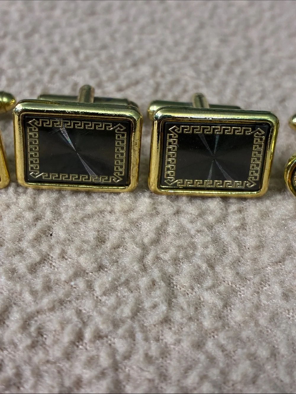 Gold and Black Accent Cuff Links Set of 4 men’s luxury Classy Cuffs